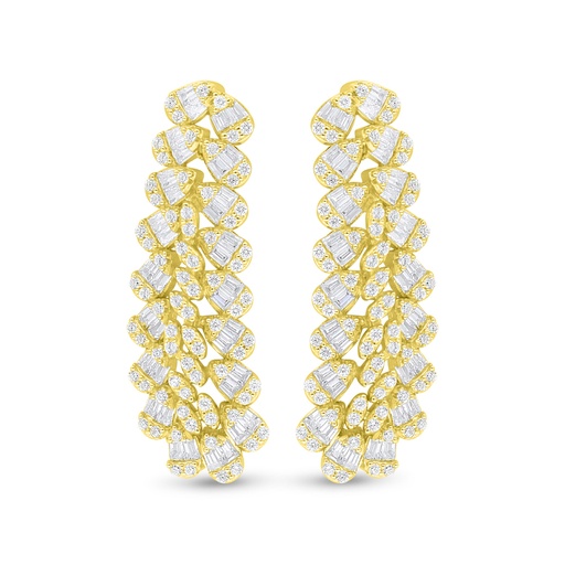 [EAR02WCZ00000C869] Sterling Silver 925 Earring Golden Plated Embedded With White Zircon