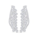 Sterling Silver 925 Earring Rhodium Plated Embedded With White Zircon