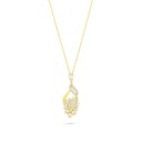 Sterling Silver 925 Necklace Golden Plated Embedded With White Zircon