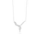 Sterling Silver 925 Necklace Rhodium Plated Embedded With White Zircon