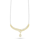 Sterling Silver 925 Necklace Rhodium And Golden Plated Embedded With White Zircon