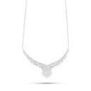 Sterling Silver 925 Necklace Rhodium Plated Embedded With White Zircon