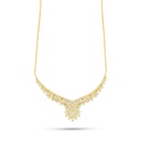 Sterling Silver 925 Necklace Golden Plated Embedded With White Zircon