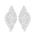 Sterling Silver 925 Earring Rhodium Plated Embedded With White Zircon