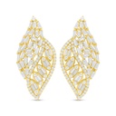 Sterling Silver 925 Earring Golden Plated Embedded With White Zircon