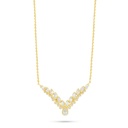Sterling Silver 925 Necklace Golden Plated Embedded With White Zircon