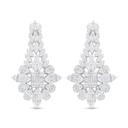 Sterling Silver 925 Earring Rhodium Plated Embedded With White Zircon