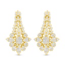 Sterling Silver 925 Earring Golden Plated Embedded With White Zircon