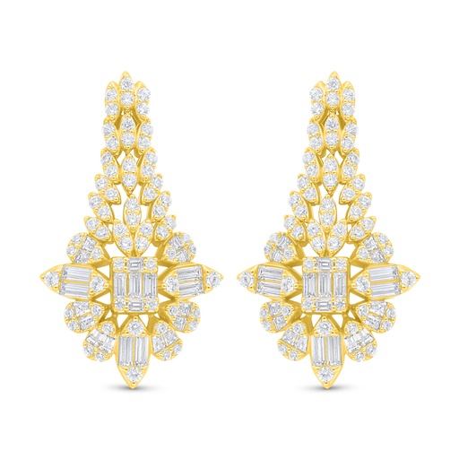 [EAR02WCZ00000C881] Sterling Silver 925 Earring Golden Plated Embedded With White Zircon