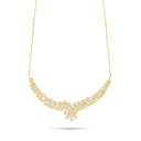 Sterling Silver 925 Necklace Golden Plated Embedded With White Zircon