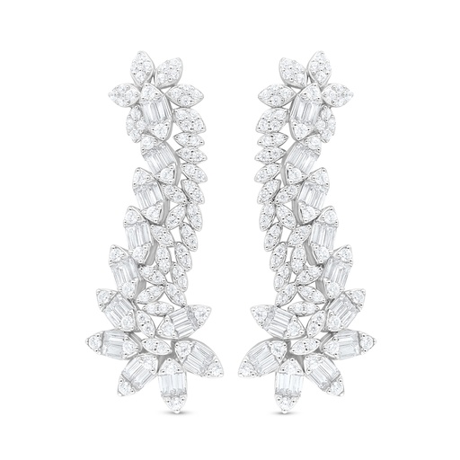 [EAR01WCZ00000C882] Sterling Silver 925 Earring Rhodium Plated Embedded With White Zircon