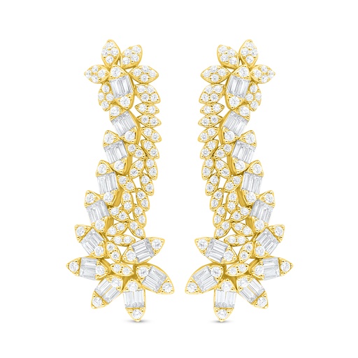 [EAR02WCZ00000C882] Sterling Silver 925 Earring Golden Plated Embedded With White Zircon