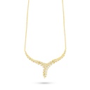 Sterling Silver 925 Necklace Golden Plated Embedded With White Zircon