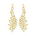 Sterling Silver 925 Earring Golden Plated Embedded With White Zircon