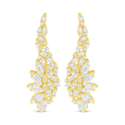 [EAR02WCZ00000C884] Sterling Silver 925 Earring Golden Plated Embedded With White Zircon