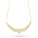 Sterling Silver 925 Necklace Golden Plated Embedded With White Zircon