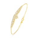 Sterling Silver 925 Bracelet Golden Plated Embedded With White Zircon