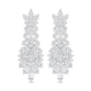 Sterling Silver 925 Earring Rhodium Plated Embedded With White Zircon