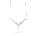 Sterling Silver 925 Necklace Rhodium Plated Embedded With White Zircon