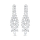 Sterling Silver 925 Earring Rhodium Plated Embedded With White Zircon