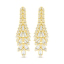 Sterling Silver 925 Earring Golden Plated Embedded With White Zircon