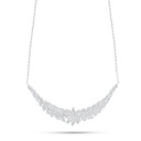 Sterling Silver 925 Necklace Rhodium Plated Embedded With White Zircon