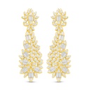 Sterling Silver 925 Earring Golden Plated Embedded With White Zircon