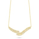 Sterling Silver 925 Necklace Golden Plated Embedded With White Zircon