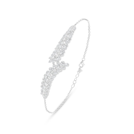 [BRC01WCZ00000B457] Sterling Silver 925 Bracelet Rhodium Plated Embedded With White Zircon