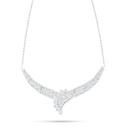 Sterling Silver 925 Necklace Rhodium Plated Embedded With White Zircon