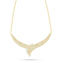 Sterling Silver 925 Necklace Golden Plated Embedded With White Zircon