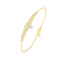 Sterling Silver 925 Bracelet Golden Plated Embedded With White Zircon