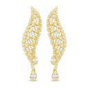 Sterling Silver 925 Earring Golden Plated Embedded With White Zircon