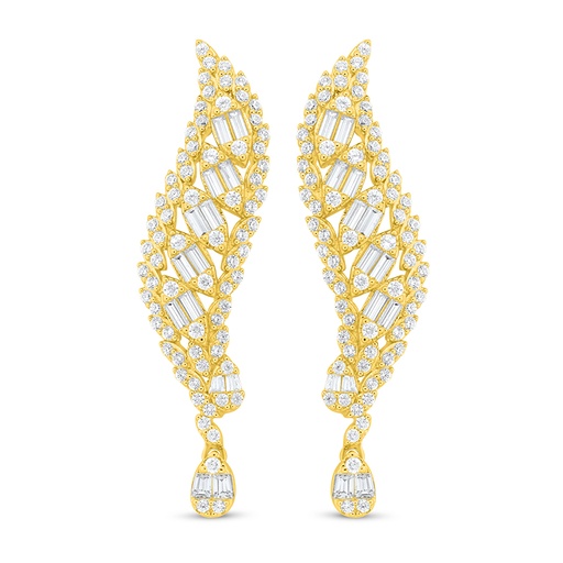 [EAR02WCZ00000C889] Sterling Silver 925 Earring Golden Plated Embedded With White Zircon