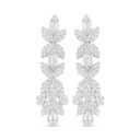 Sterling Silver 925 Earring Rhodium Plated Embedded With White Zircon