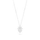 Sterling Silver 925 Necklace Rhodium Plated Embedded With White Zircon