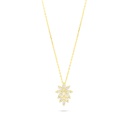 Sterling Silver 925 Necklace Golden Plated Embedded With White Zircon