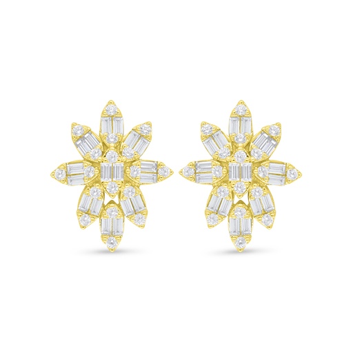 [EAR02WCZ00000C891] Sterling Silver 925 Earring Golden Plated Embedded With White Zircon