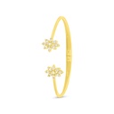 Sterling Silver 925 Bangle Golden Plated Embedded With White Zircon