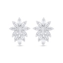 Sterling Silver 925 Earring Rhodium Plated Embedded With White Zircon