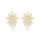 Sterling Silver 925 Earring Golden Plated Embedded With White Zircon