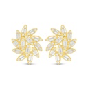 Sterling Silver 925 Earring Golden Plated Embedded With White Zircon