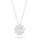 Sterling Silver 925 Necklace Rhodium Plated Embedded With White Zircon