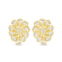 Sterling Silver 925 Earring Golden Plated Embedded With White Zircon