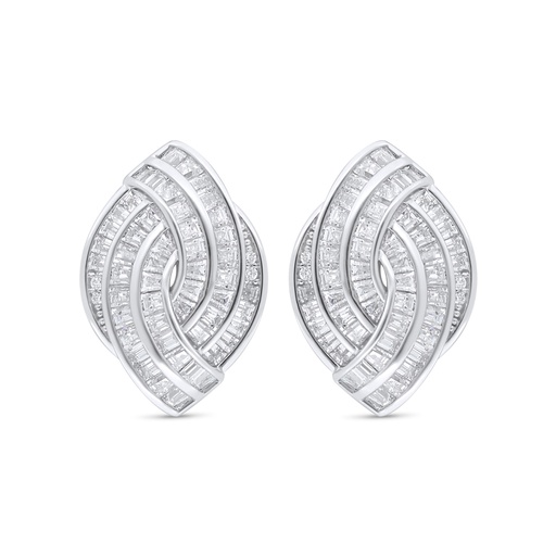 [EAR01WCZ00000C901] Sterling Silver 925 Earring Rhodium Plated Embedded With White Zircon