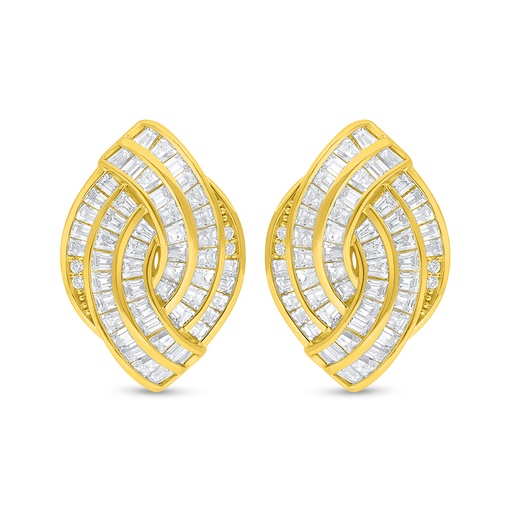 [EAR02WCZ00000C901] Sterling Silver 925 Earring Golden Plated Embedded With White Zircon