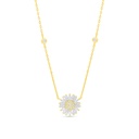 Sterling Silver 925 Necklace Golden Plated Embedded With White Zircon