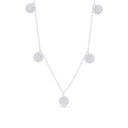 Sterling Silver 925 Necklace Rhodium Plated Embedded With White Zircon