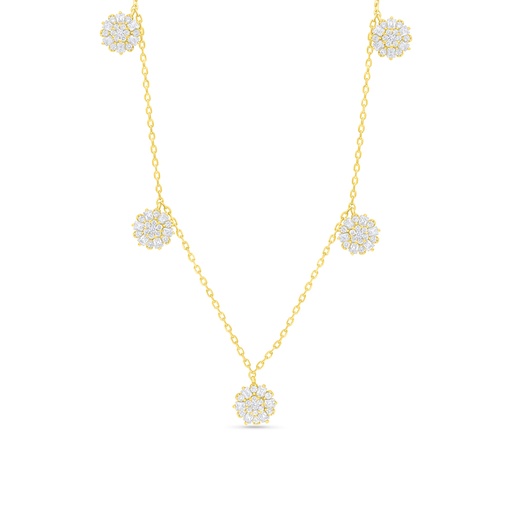 [NCL02WCZ00000B988] Sterling Silver 925 Necklace Golden Plated Embedded With White Zircon