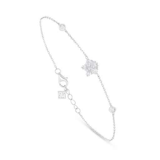 [BRC01WCZ00000B465] Sterling Silver 925 Bracelet Rhodium Plated Embedded With White Zircon